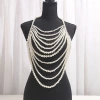 European and American best-selling pearl body chains, banquet gowns, fashionable sweater chains, sexy handcrafted beaded necklaces, halter accessories details Picture